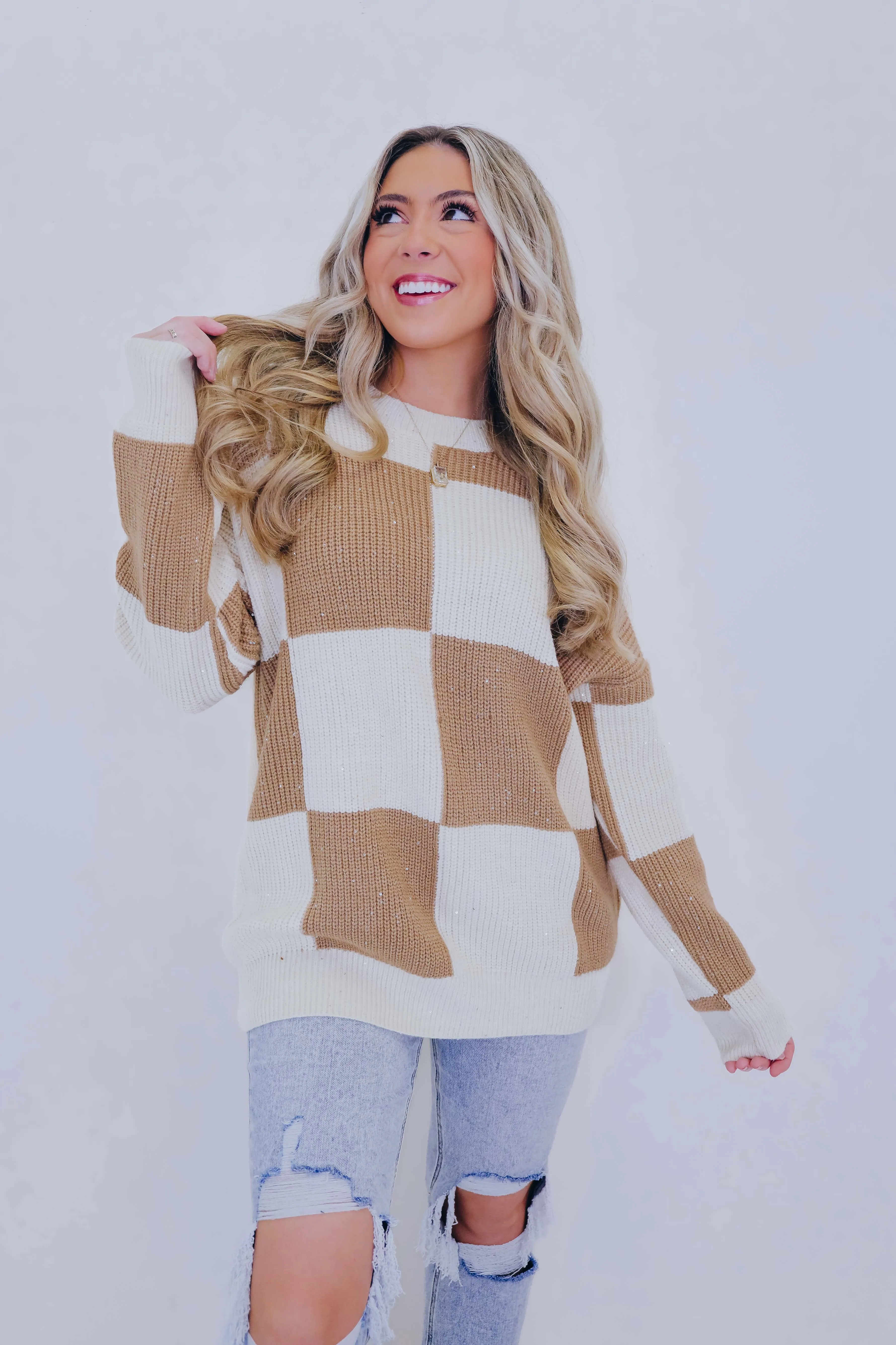 Chayse Checker Sparkling Sweater