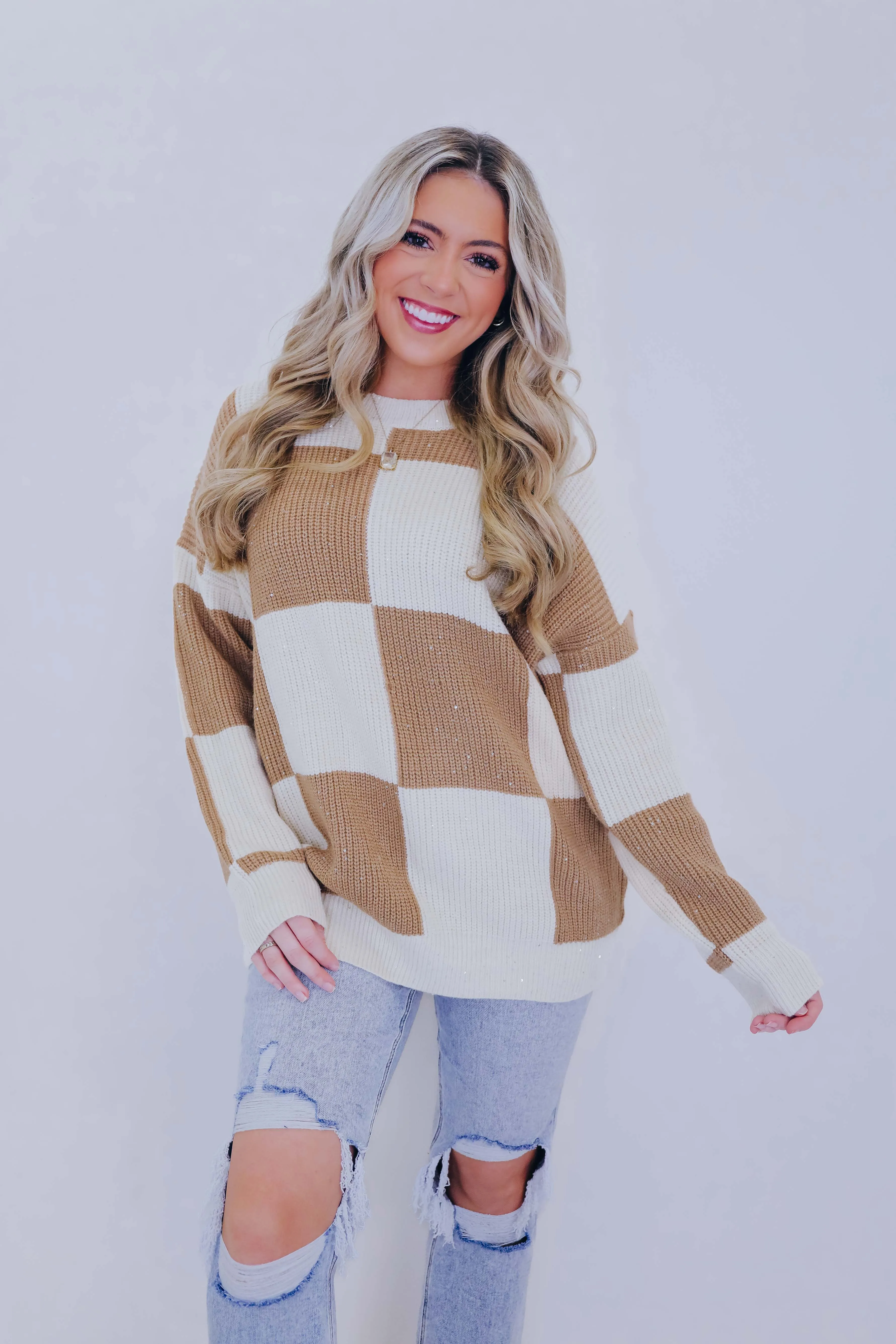 Chayse Checker Sparkling Sweater