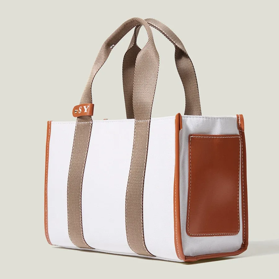 Christmas Gift Large Capacity Canvas Women Diaper Bag Striped Shopper Casual Female Tote Big Fashion Ladies Tote Korean Crossbody Bag New 2021