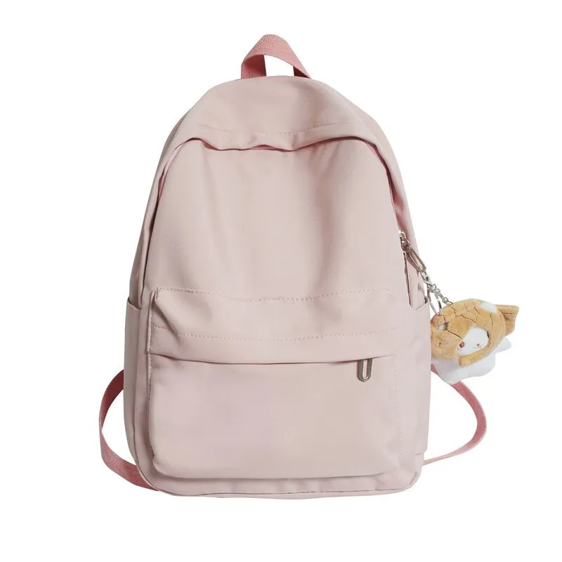 Christmas Gift New Fashion Female Bookbag Women Simplicity Solid Color Backpack for Teenagers Girl College Men Black School Bag Student Mochila