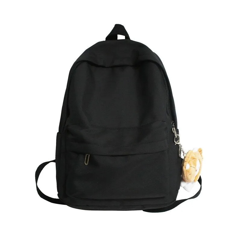 Christmas Gift New Fashion Female Bookbag Women Simplicity Solid Color Backpack for Teenagers Girl College Men Black School Bag Student Mochila