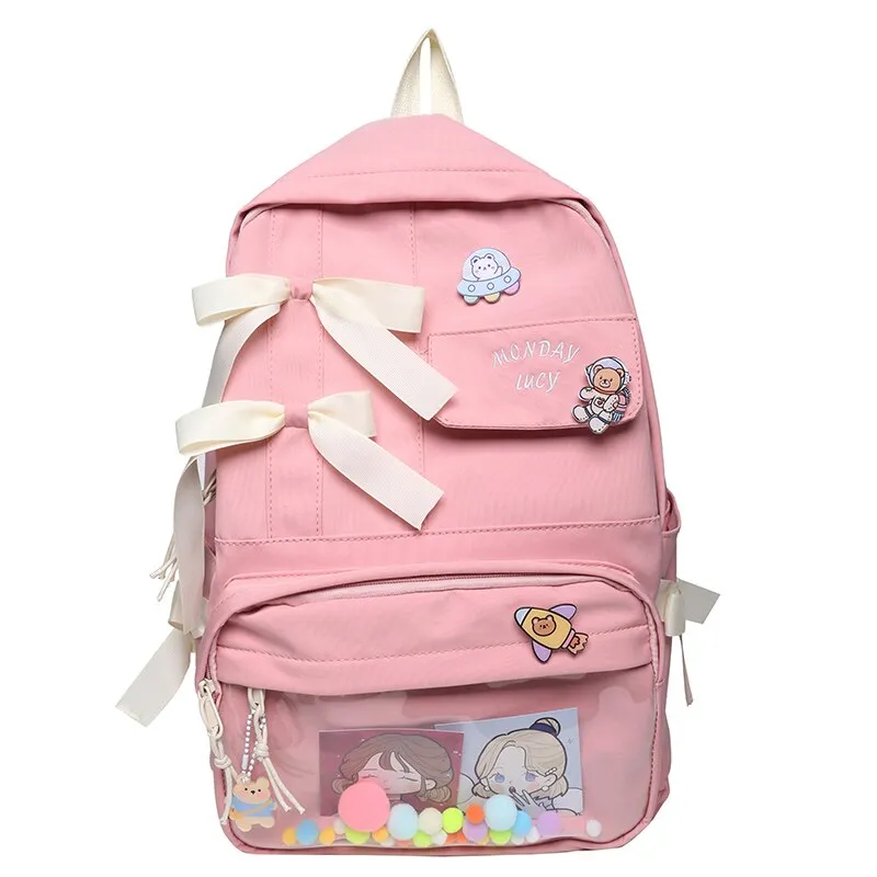 Christmas Gift Women Cute Backpack High Capacity Female Harajuku School Bag College Lady Kawaii Cartoons Backpack Fashion Book Girl Bag Student