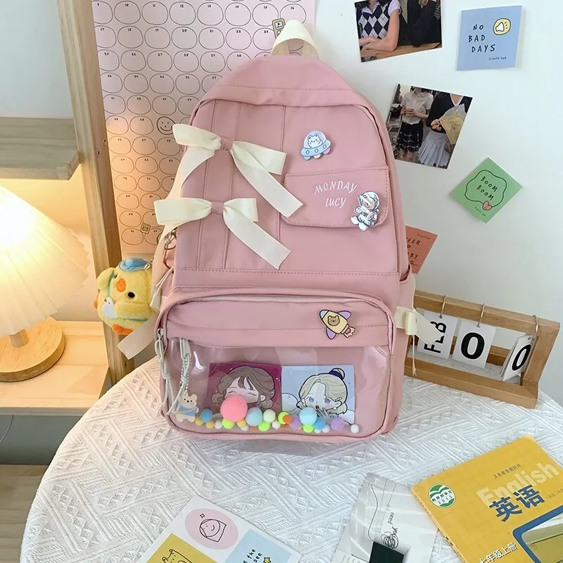 Christmas Gift Women Cute Backpack High Capacity Female Harajuku School Bag College Lady Kawaii Cartoons Backpack Fashion Book Girl Bag Student