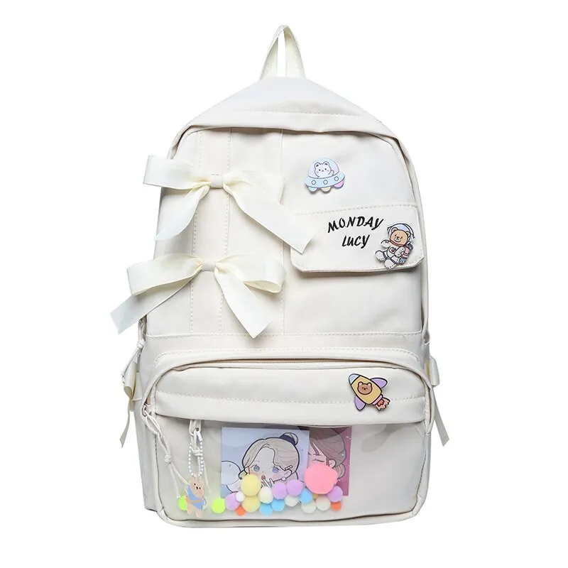 Christmas Gift Women Cute Backpack High Capacity Female Harajuku School Bag College Lady Kawaii Cartoons Backpack Fashion Book Girl Bag Student