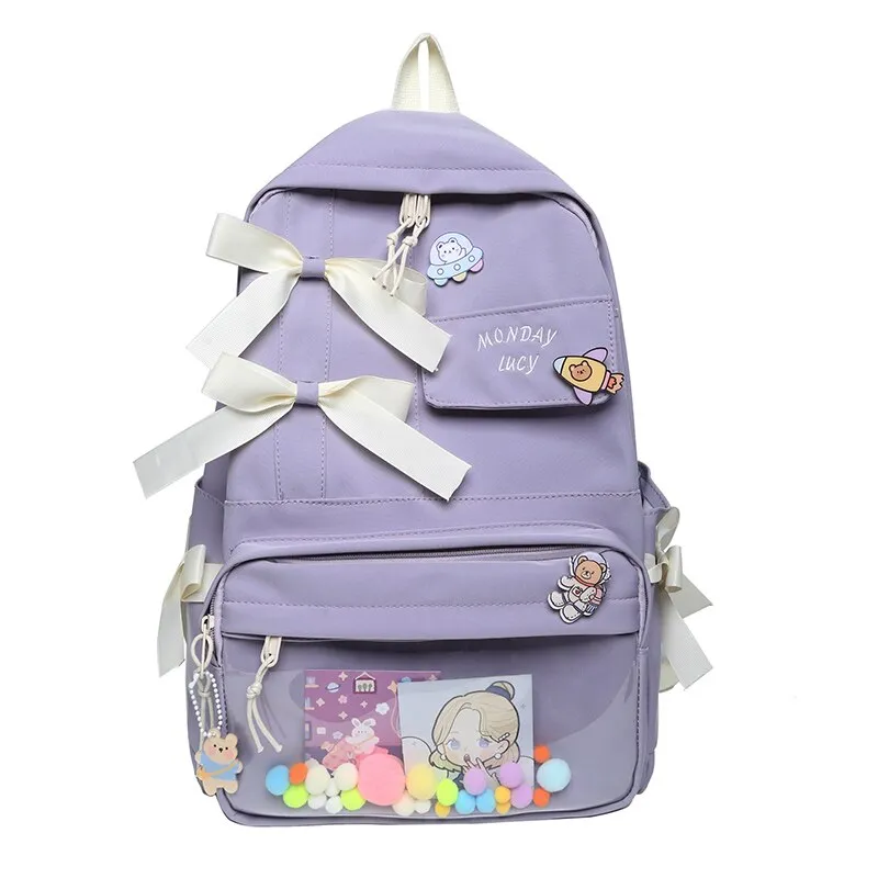 Christmas Gift Women Cute Backpack High Capacity Female Harajuku School Bag College Lady Kawaii Cartoons Backpack Fashion Book Girl Bag Student