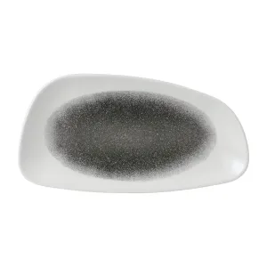 Churchill Raku Geo Plates Quartz Black 298x143mm (Pack of 12) - FD829