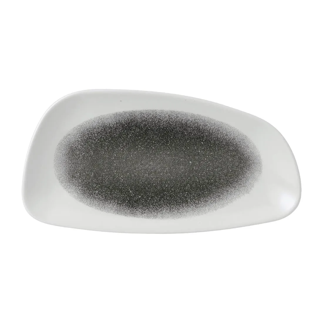 Churchill Raku Geo Plates Quartz Black 298x143mm (Pack of 12) - FD829