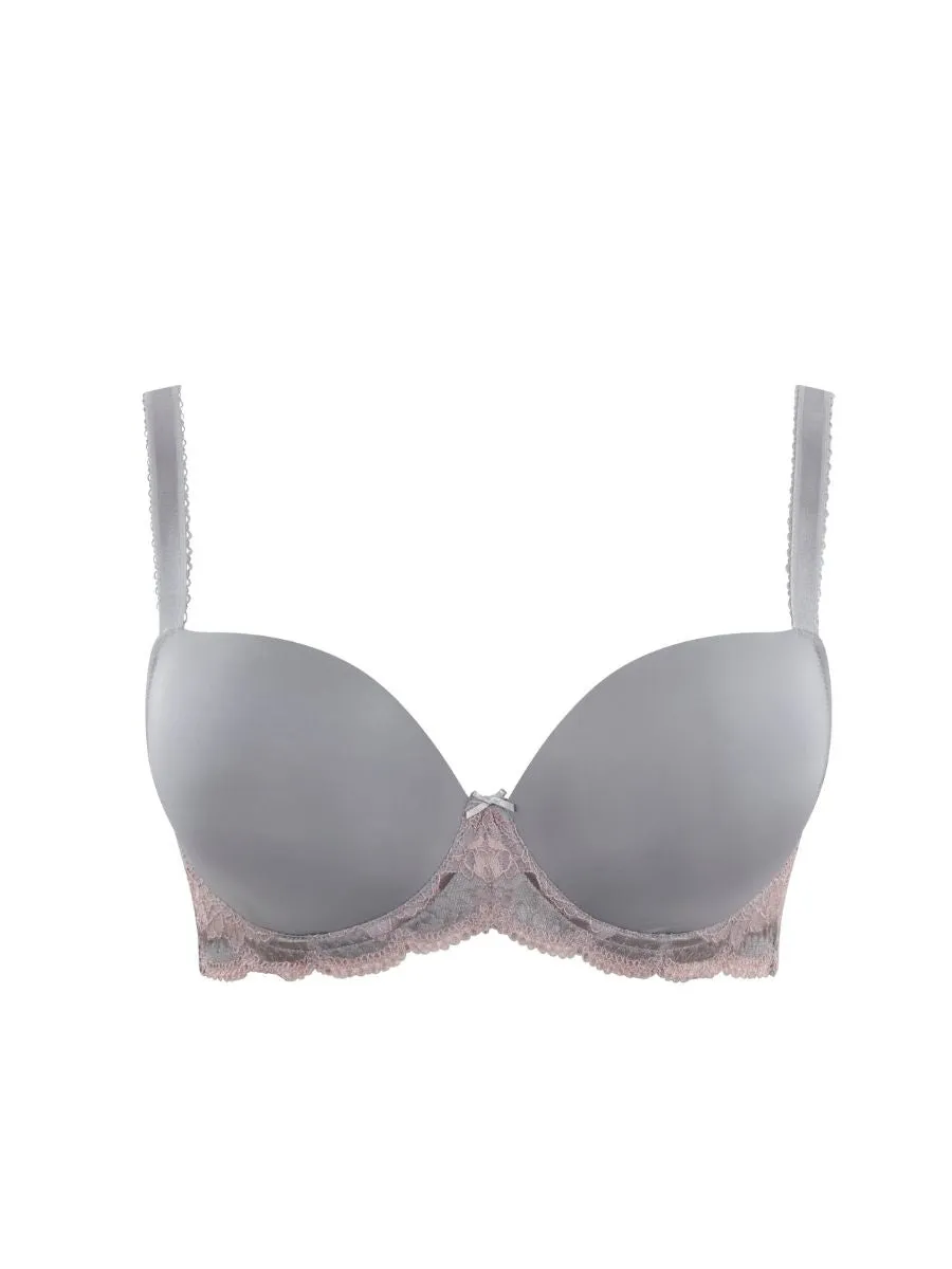 Clara Moulded Sweetheart Bra - Opal Grey