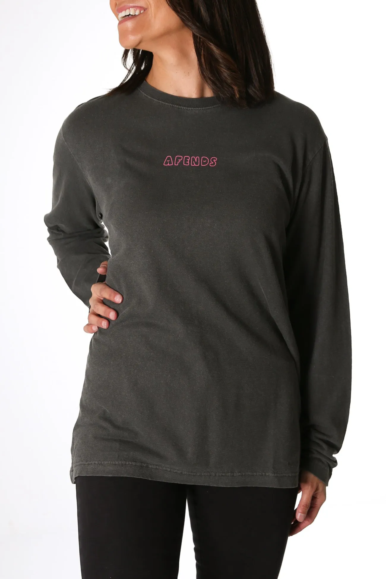 Clementine Hemp Long Sleeve Tee Stone Black