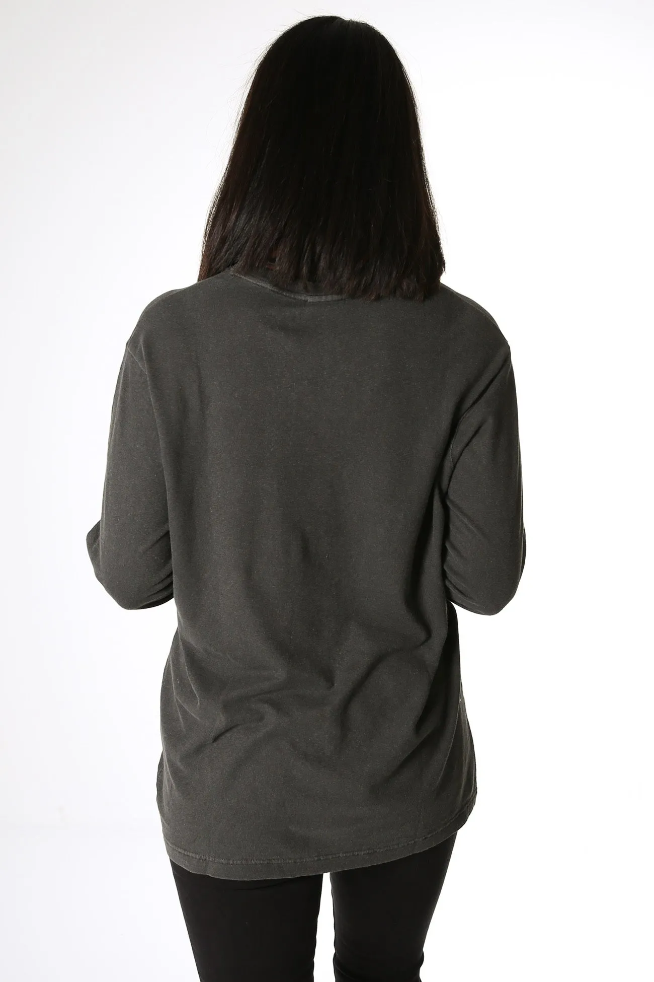Clementine Hemp Long Sleeve Tee Stone Black