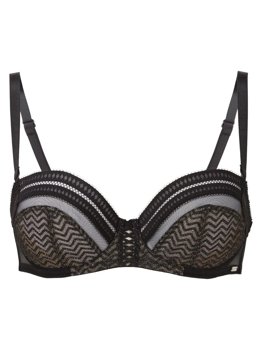 Contradiction Non Padded Balcony Bra - Black/Silver