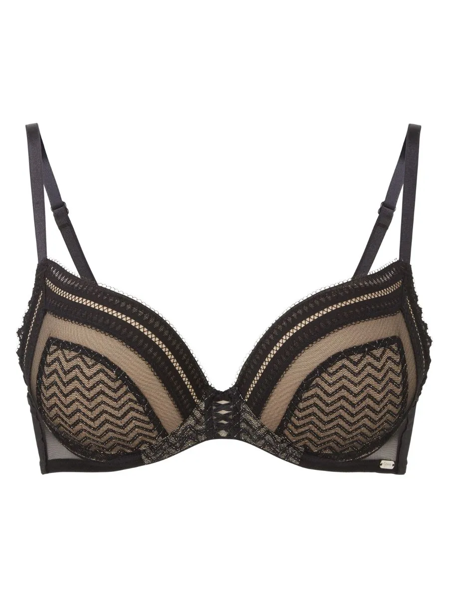 Contradiction Padded Plunge Bra - Black/Silver