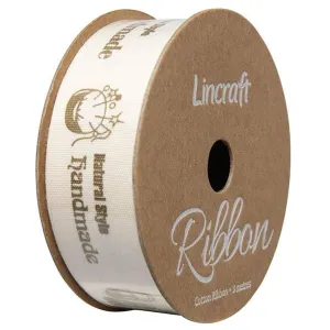 Cotton Ribbon, Handmade Natural- 25mm x 3m