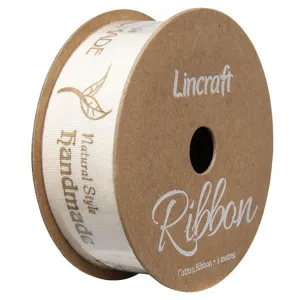Cotton Ribbon, Handmade Natural Style- 25mm x 3m