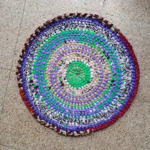 Crochet Multi Colored Fabric Mat