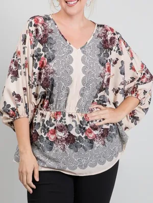Curvy Reflections Floral Blouse