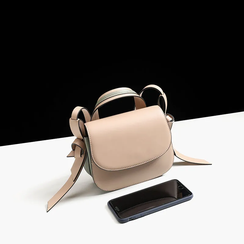 Cute Womens Leather Crossbody Saddle Bag Purse Small Shoulder Bag for Women