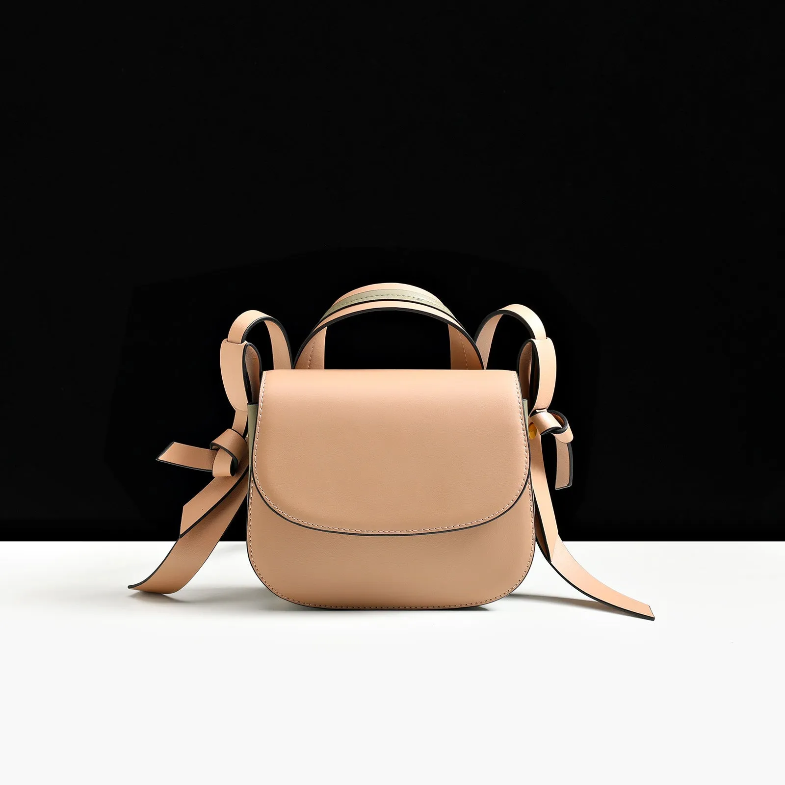 Cute Womens Leather Crossbody Saddle Bag Purse Small Shoulder Bag for Women