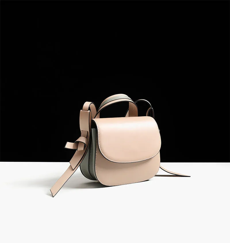 Cute Womens Leather Crossbody Saddle Bag Purse Small Shoulder Bag for Women