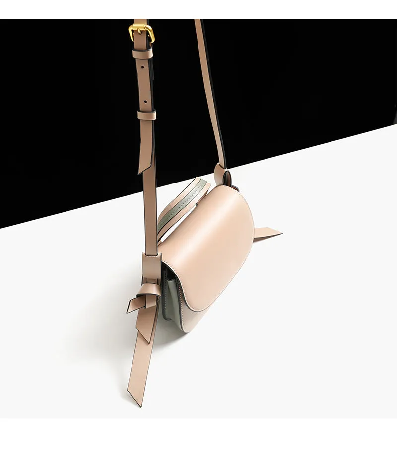 Cute Womens Leather Crossbody Saddle Bag Purse Small Shoulder Bag for Women