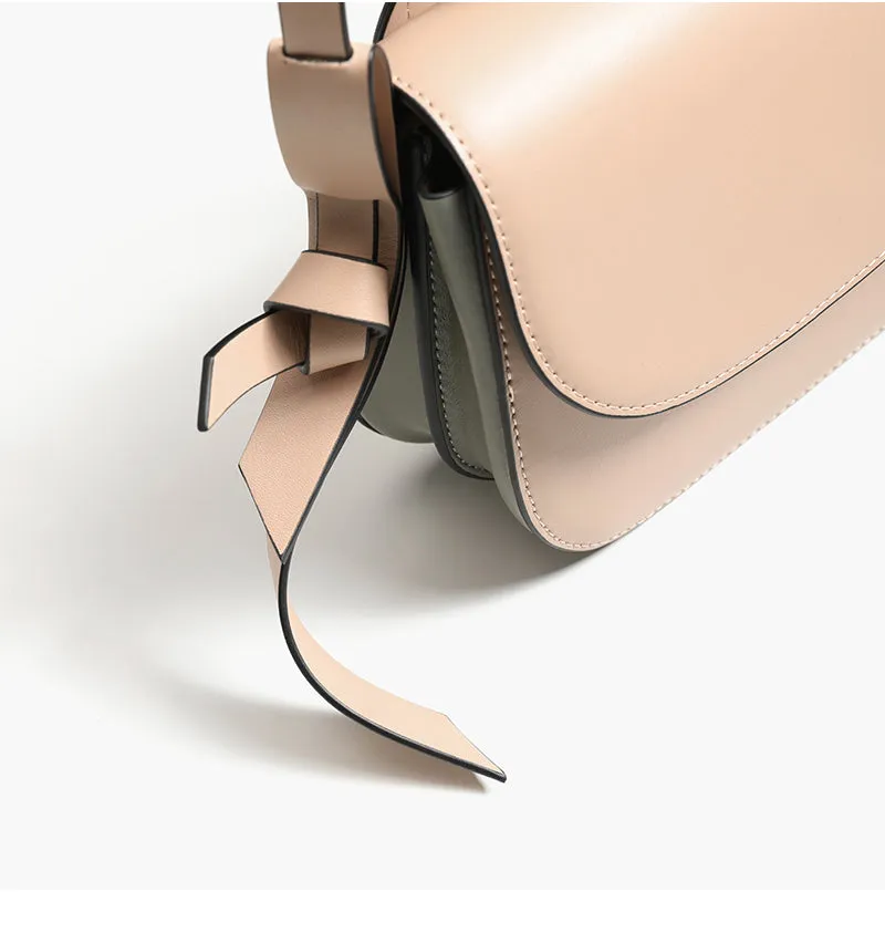 Cute Womens Leather Crossbody Saddle Bag Purse Small Shoulder Bag for Women