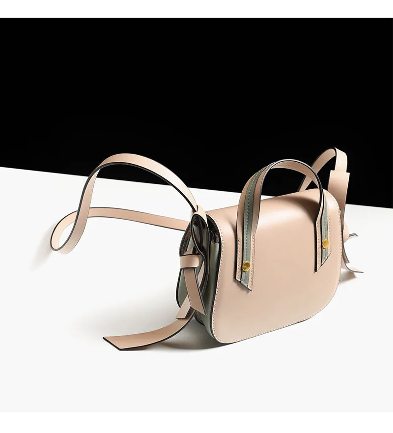 Cute Womens Leather Crossbody Saddle Bag Purse Small Shoulder Bag for Women