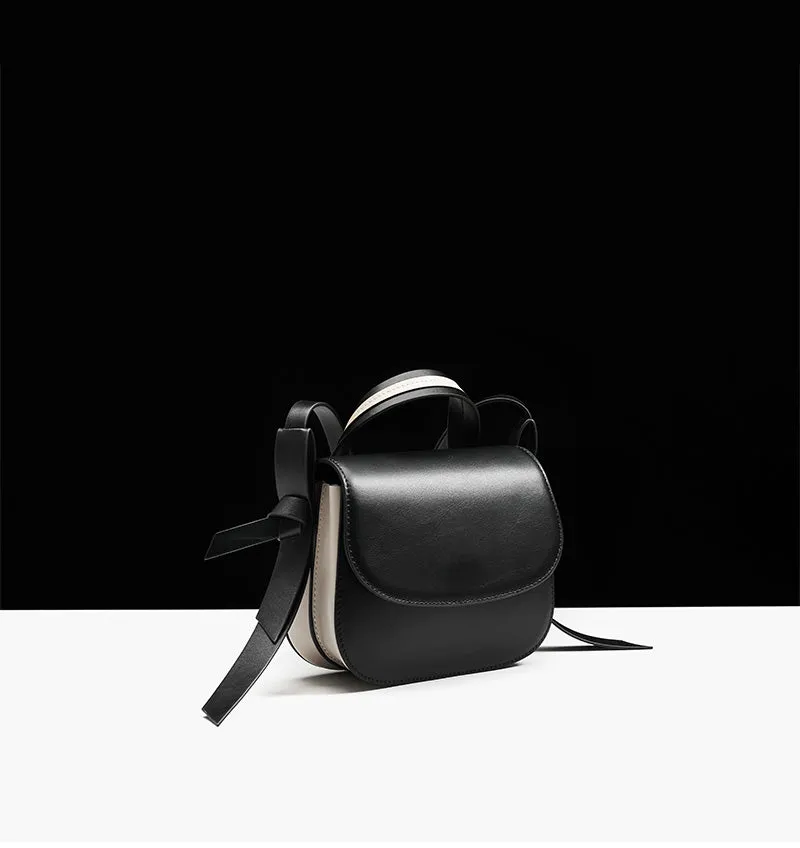 Cute Womens Leather Crossbody Saddle Bag Purse Small Shoulder Bag for Women