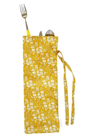 Cutlery Bag made with Liberty Fabric CAPEL MUSTARD