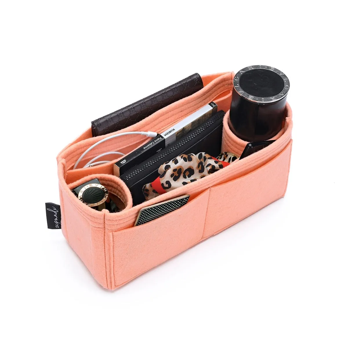 Cuyana Tote Organization Insert, Bag Organizer with Double Bottle Holders and Exterior Pockets