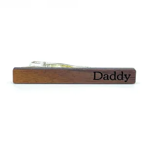 Daddy Walnut Wood Tie Clip
