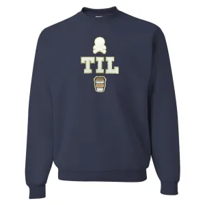 'Dead Til Coffee' Letter Patch Crewneck Sweatshirt