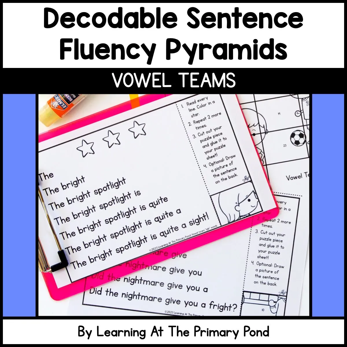 Decodable Sentence Fluency Pyramids | Vowel Teams Set