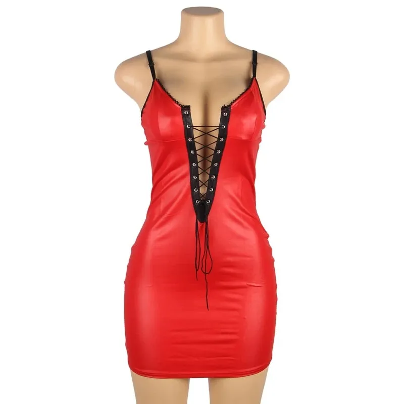 Desire Faux Leather Play Dress