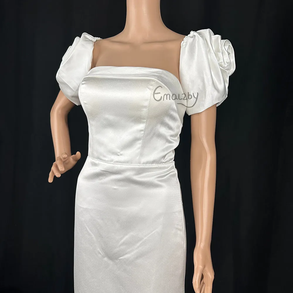 Detachable satin Cap Sleeves, Wedding Dress rose Sleeves,  Bridal Straps,Dress Straps ,rose sleeves,satin sleeves BYRDSLS109