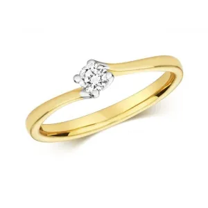 Diamond Jewellery 9ct Twist Solitaire Gold Rings RD601