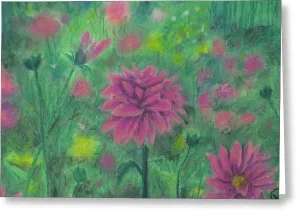 Dreaming of Dahlias ~ Greeting Card