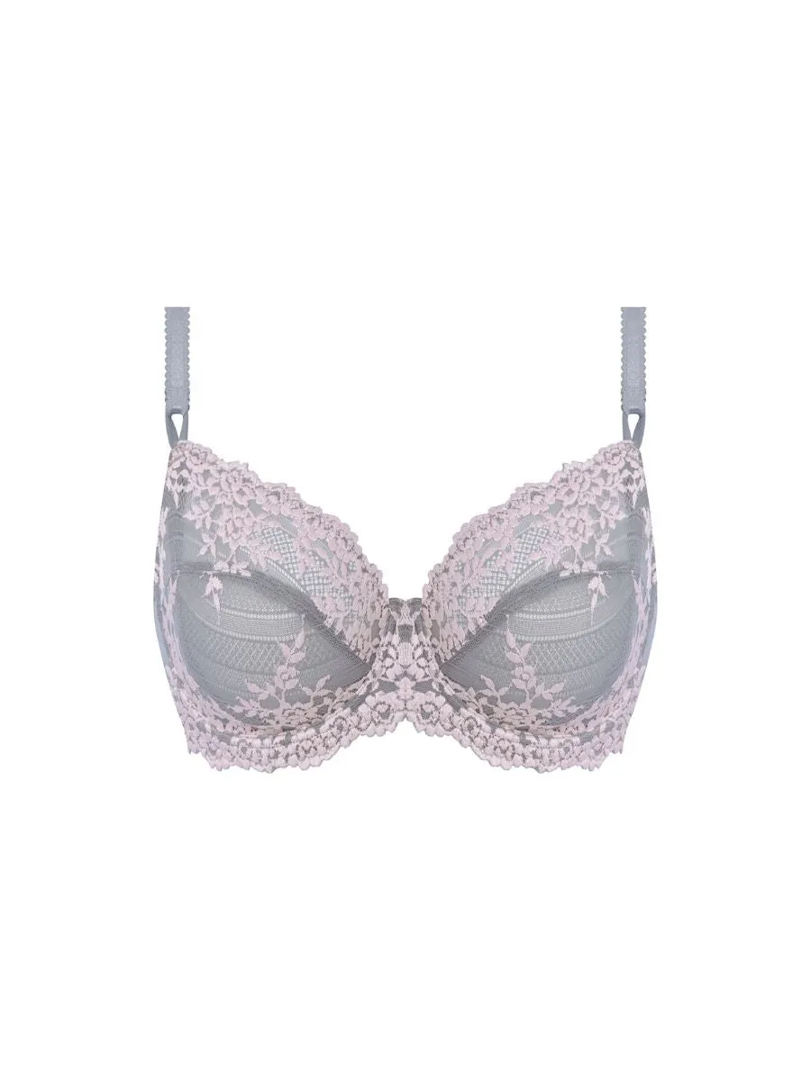 Embrace Lace Underwire Bra - Smoke/Crystal Pink