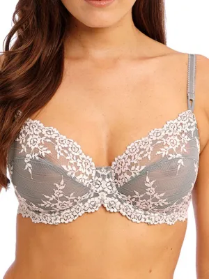 Embrace Lace Underwire Bra - Smoke/Crystal Pink