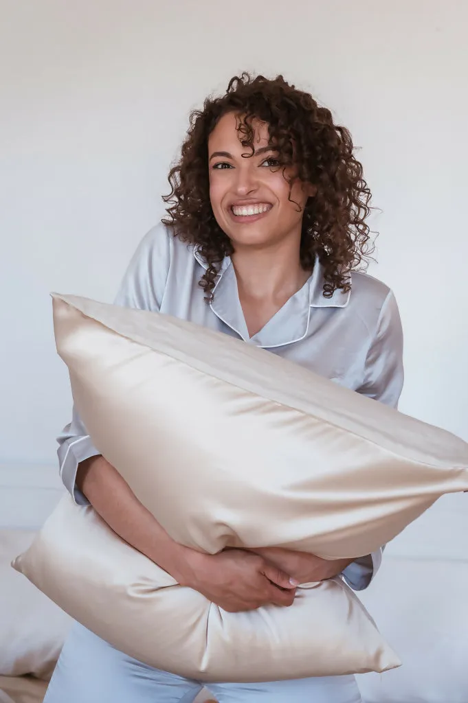 Emily's Pillow - Two-sided silk and linen pillowcase - 26x26'