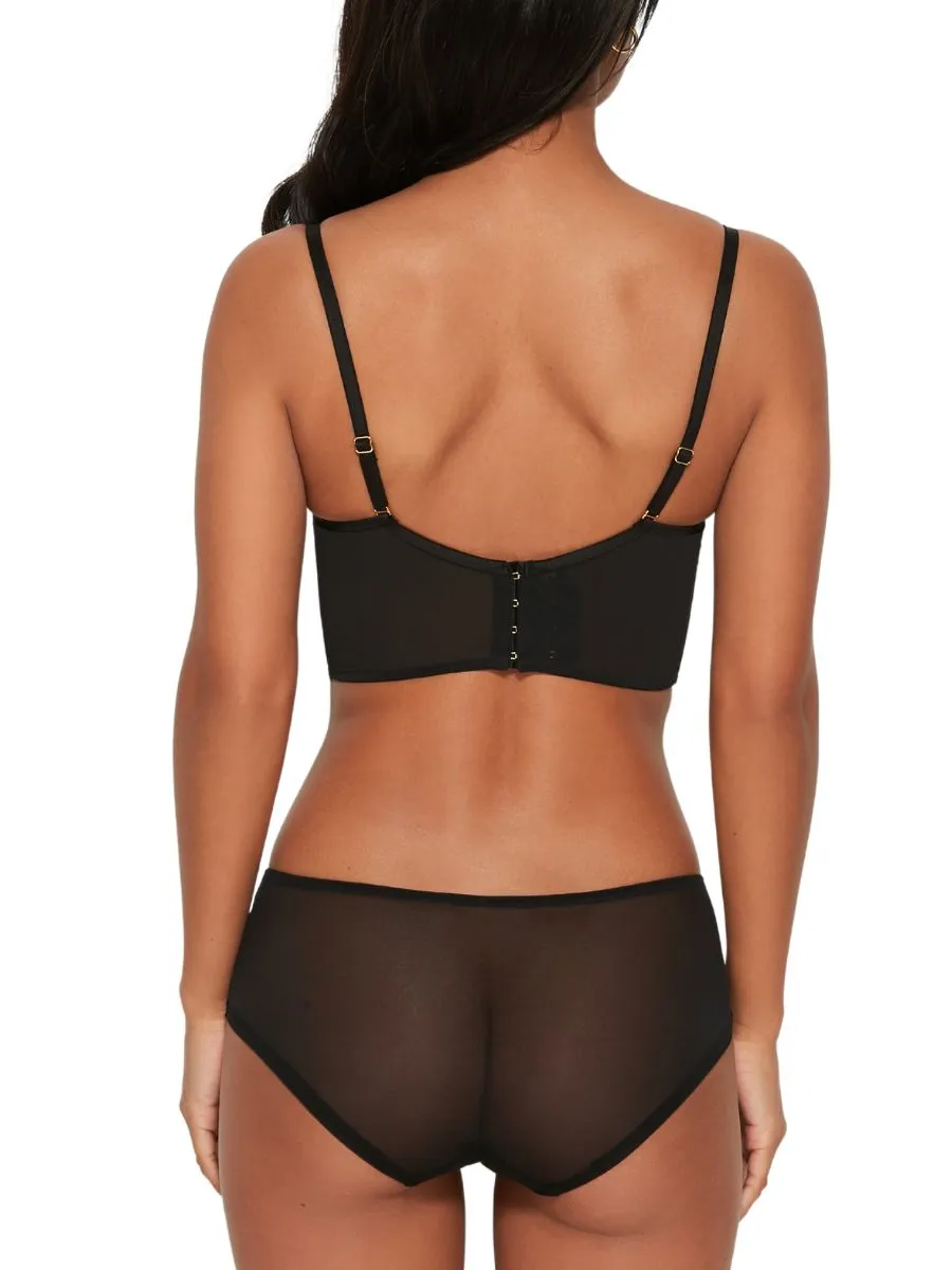 Encore Longline Bra - Black/Beige