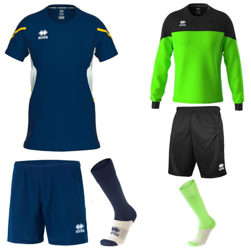 ERREA CORINNE WOMENS KIT BUNDLE NAVY WHITE YELLOW