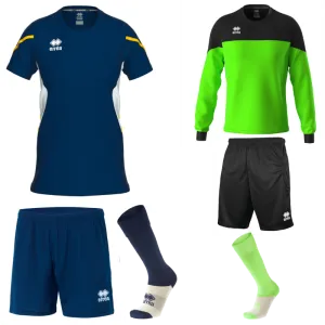 ERREA CORINNE WOMENS KIT BUNDLE NAVY WHITE YELLOW