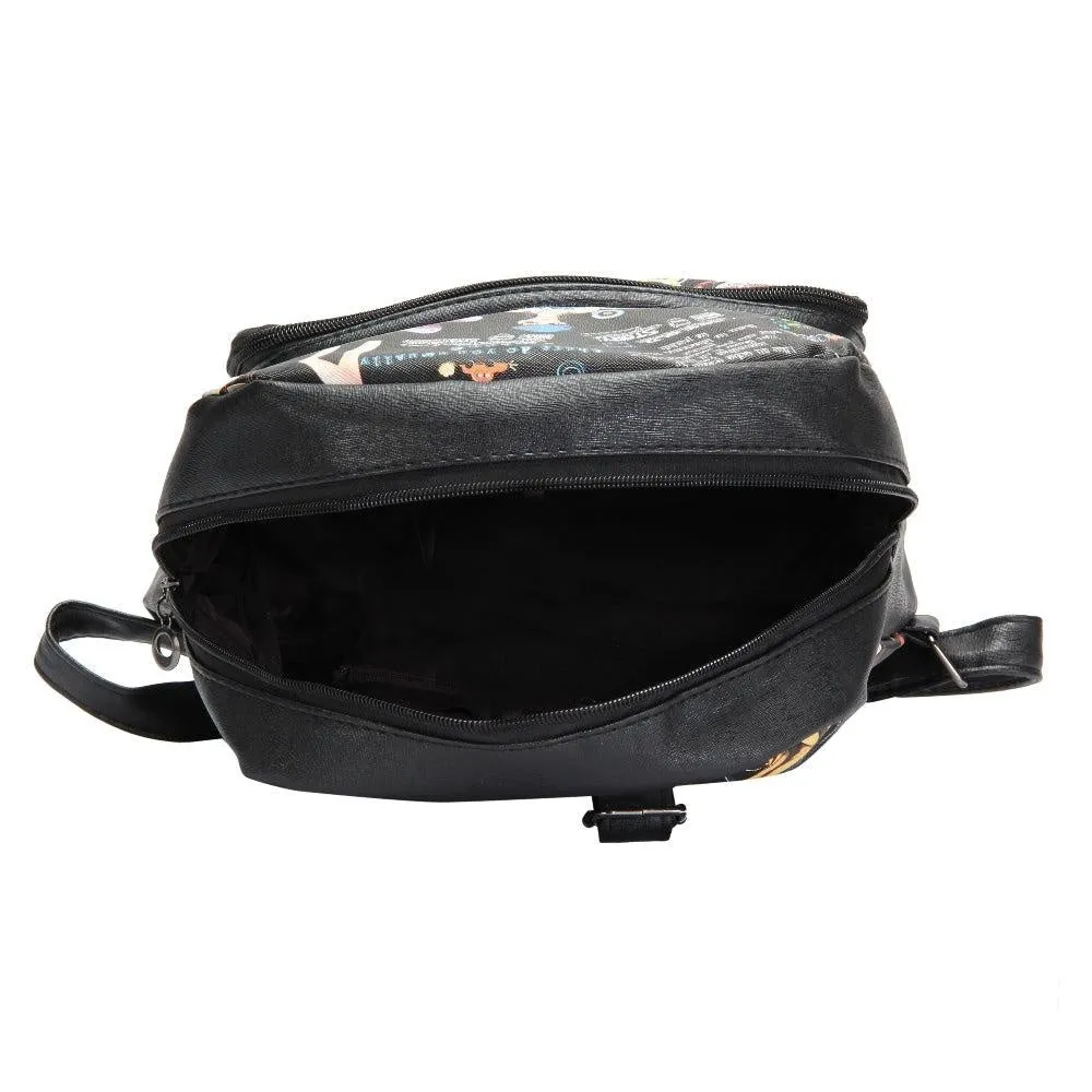 FabSeasons Black Anime Digital Printed Small Size Backpack