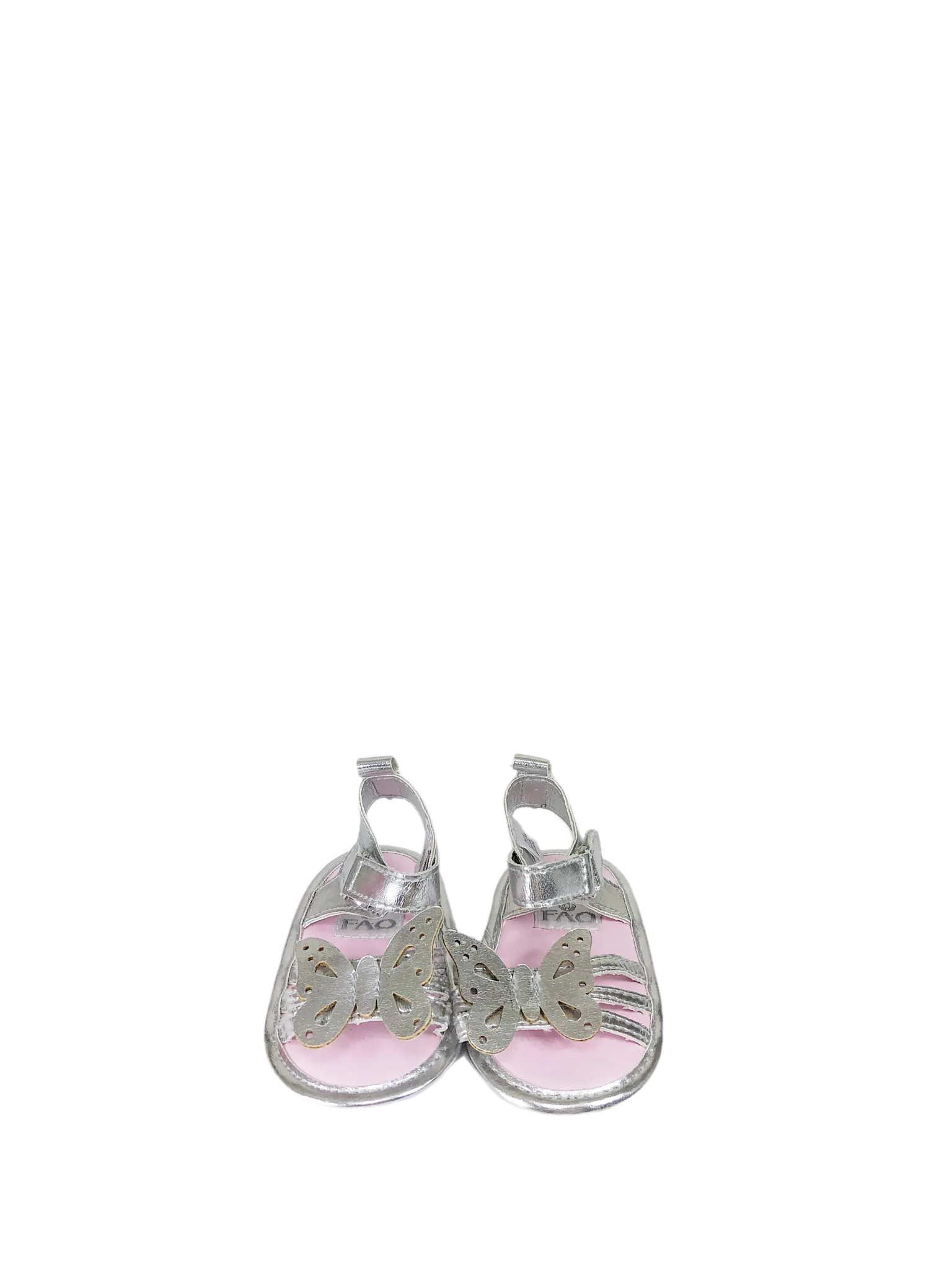 FAO, Silver Butterfly Sandals, Size 3-6M