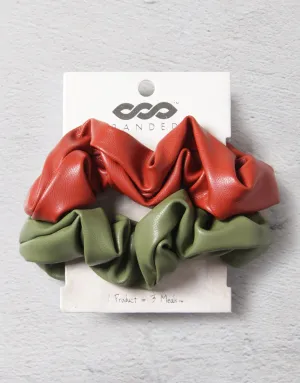 Faux Leather Scrunchies