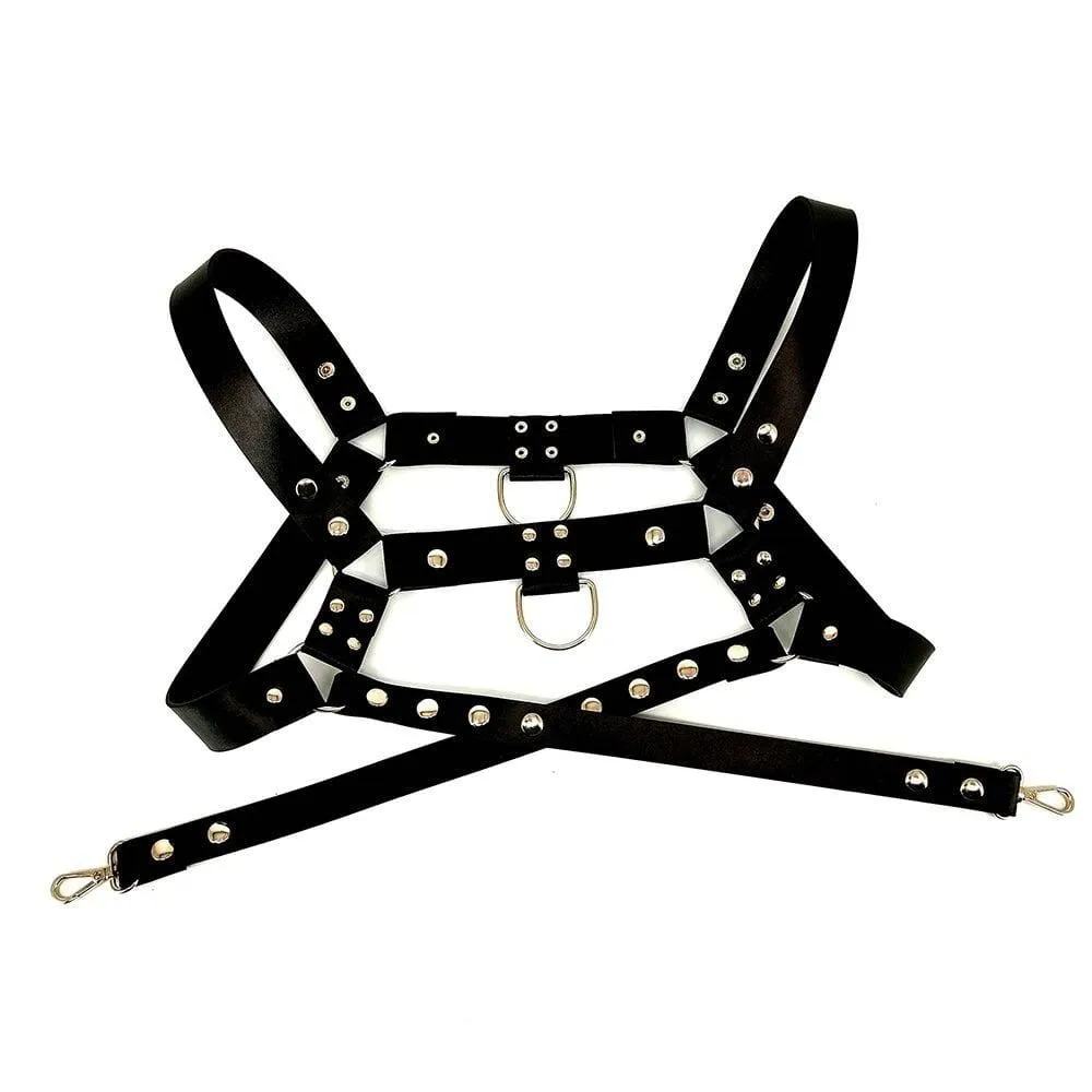 Faux Leather Suspender Harness