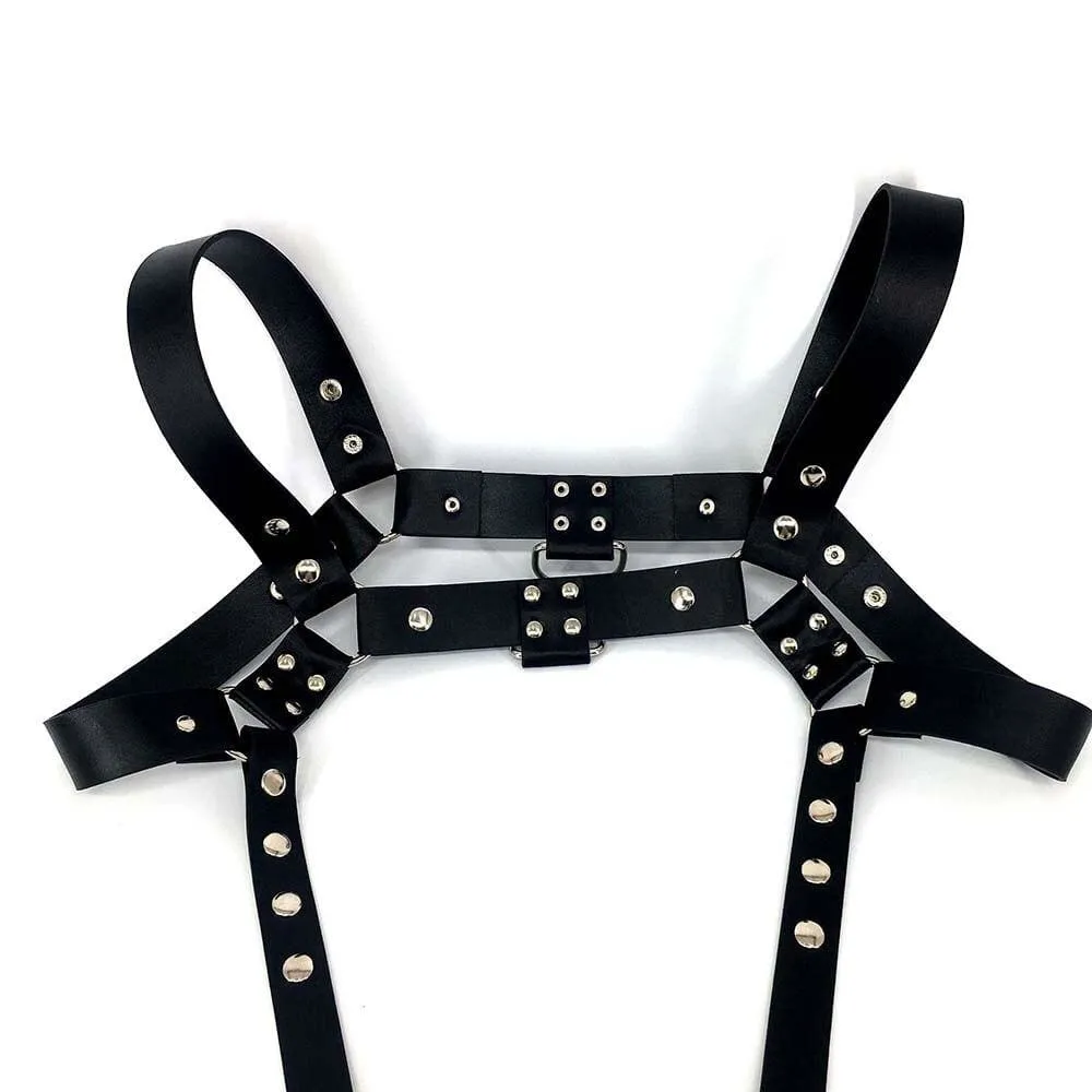 Faux Leather Suspender Harness