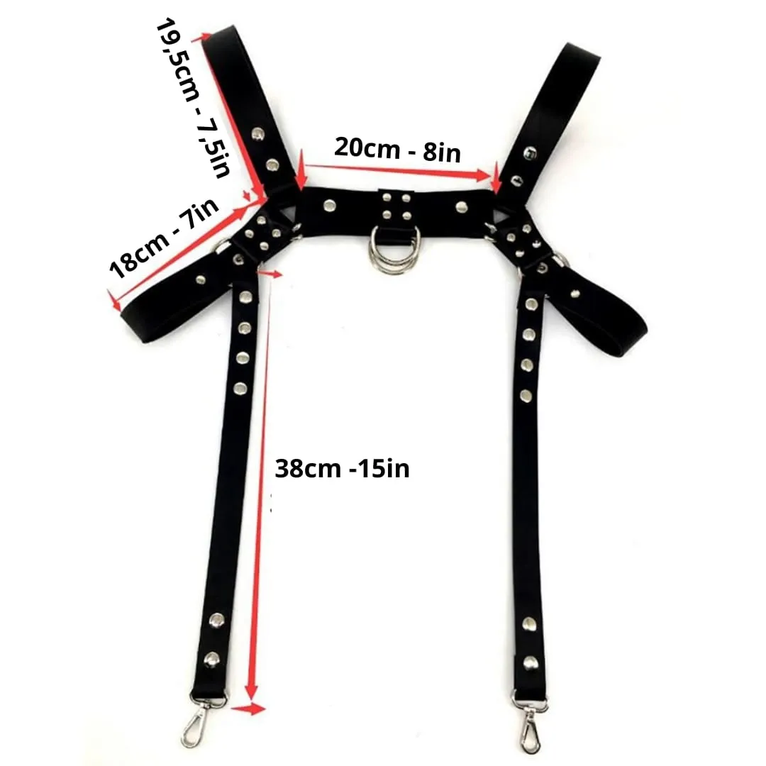 Faux Leather Suspender Harness