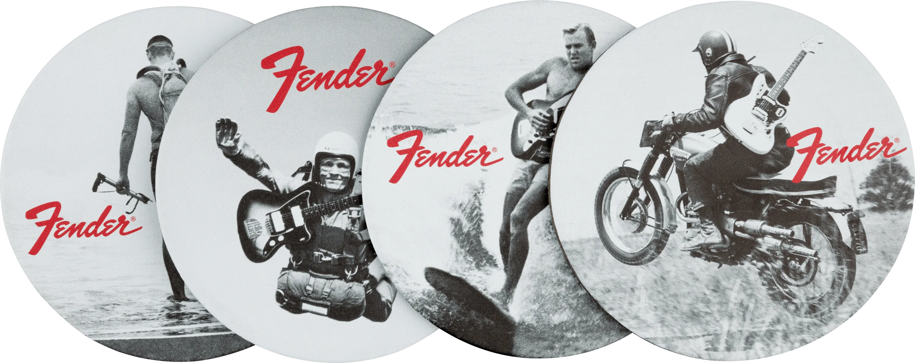 Fender™ Vintage Ads 4-Pk Coaster Set