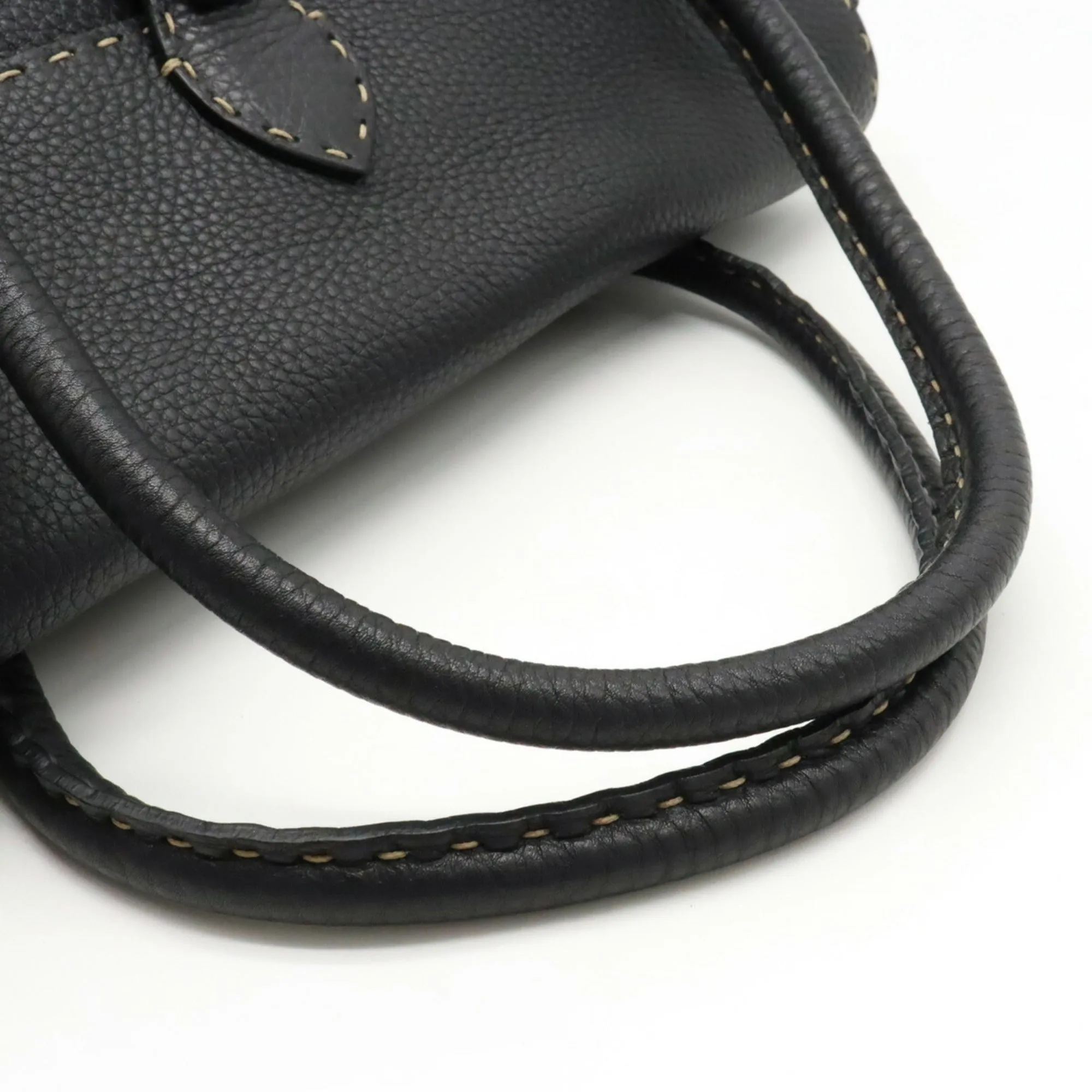 FENDI Selleria tote bag shoulder leather black 8BR388